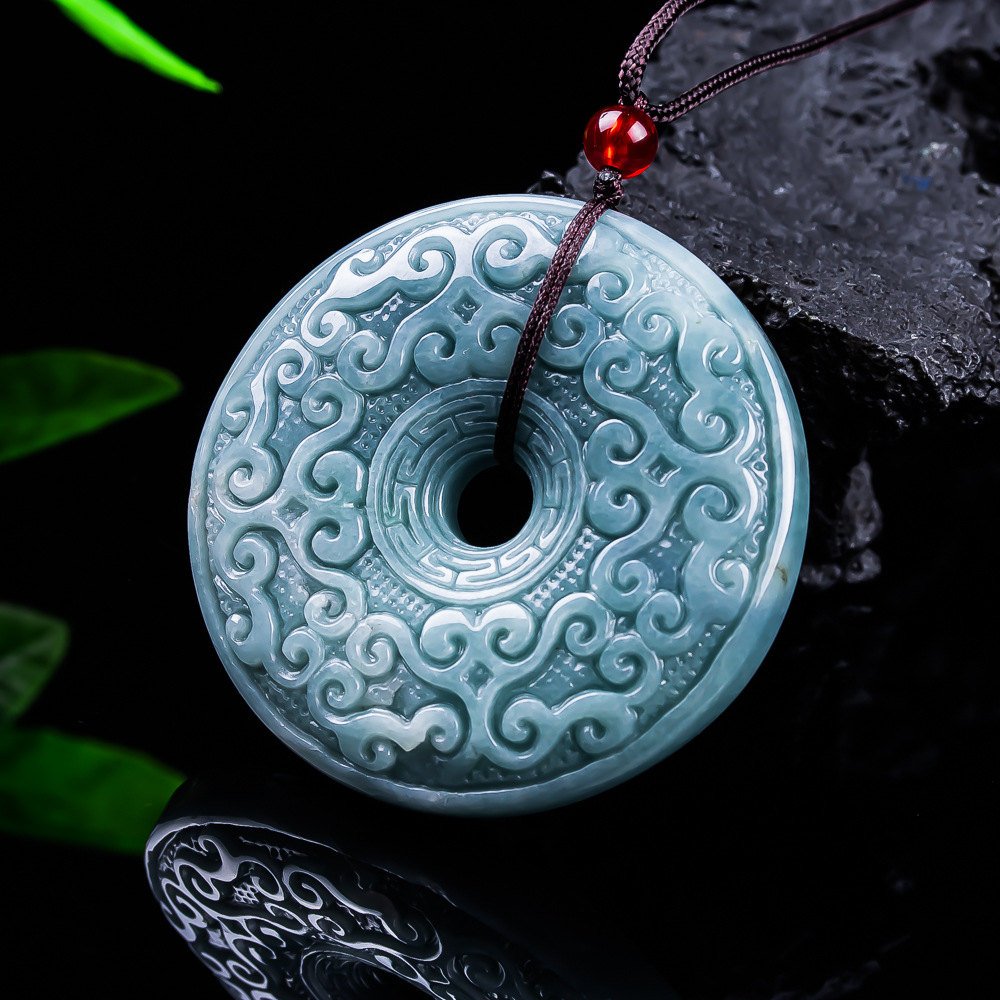 Jewelry & Watches Spółka Z Ograniczoną Odpowiedzialnością Sp Z Oo - หยกพม่าธรรมชาติจี้ดอกไม้สร้อยคอเครื่องประดับวินเทจออกแบบหรูหราอุปกรณ์เสริมหยกแท้ของขวัญสำหรับผู้หญิง
