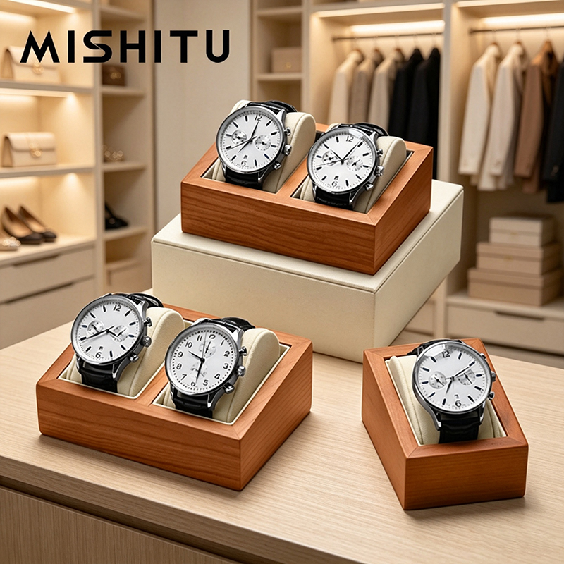 Jewelry Box Organizer Watches - กล่องเก็บนาฬิกาข้อมือไม้แท้ MISHITU สำหรับผู้ชาย กล่องจัดเก็บนาฬิกาข้อมือแบบ 1/2 ช่อง