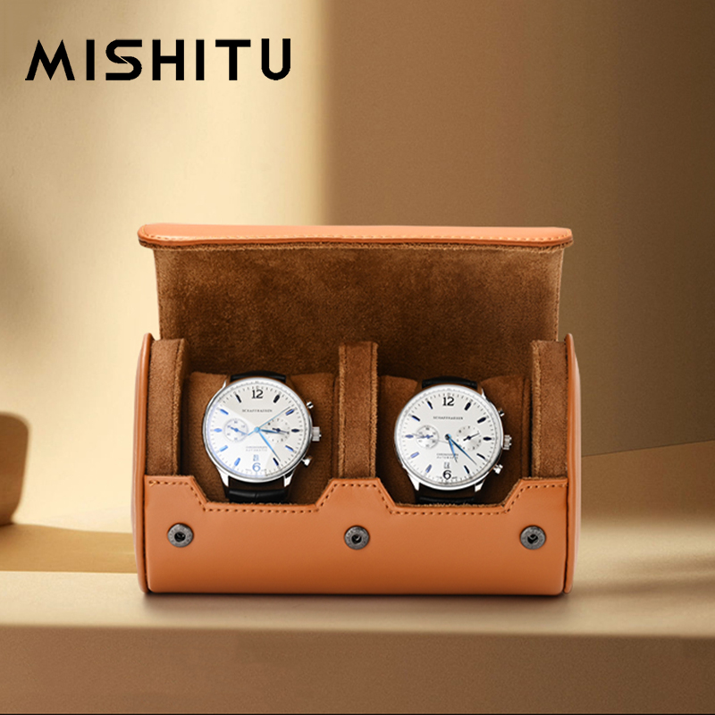 Jewelry Box Organizer Watches - MISHITU 1/2/3-Slot นาฬิกาม้วนกระเป๋าเดินทางแบบพกพา Vintage หนังนาฬิกากล่องเก็บกระเป๋านาฬิกาผู้ชายของขวัญ