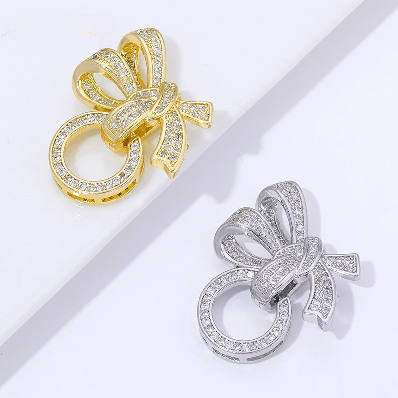 Gold Plated Ring - ตัวล็อกแบบผีเสื้อ 3 วง ชุบทอง 18K ประดับมุกและเพชรซิคอน