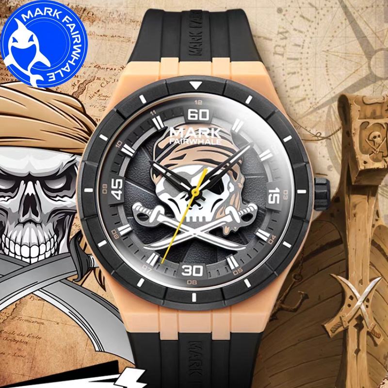 Jewelry Box Organizer Watches - MARK FAIRWHALE นาฬิกาสําหรับชาย 5040 เรซิ่นแนวโน้มหมุน Pirate
