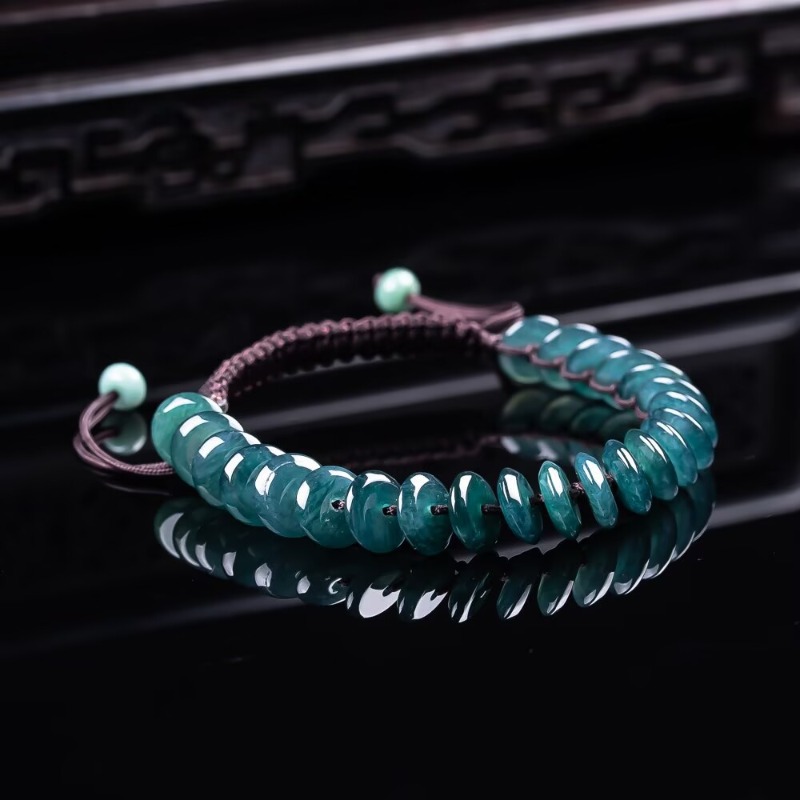 Jewelry & Watches Spółka Z Ograniczoną Odpowiedzialnością Sp Z Oo - สร้อยข้อมือลูกปัดอะบาคัสสีน้ำเงินมรกตแท้ธรรมชาติ สร้อยคอหยกพม่า เครื่องประดับเสน่ห์ดีไซเนอร์สุดหรูสำหรับผู้หญิง พร้อมใบรับรอง
