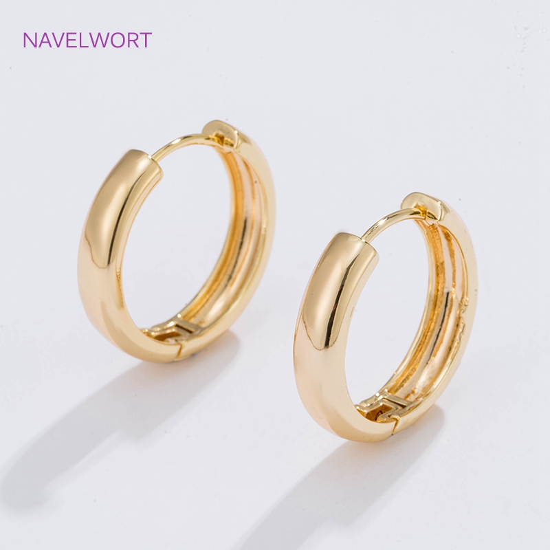 Gold Plated Ring - 6 ขนาดต่างหูห่วงวงกลมชุบทองของขวัญหญิง, ต่างหูทรงกลมคุณภาพสูงสำหรับผู้หญิงเครื่องประดับแฟชั่น