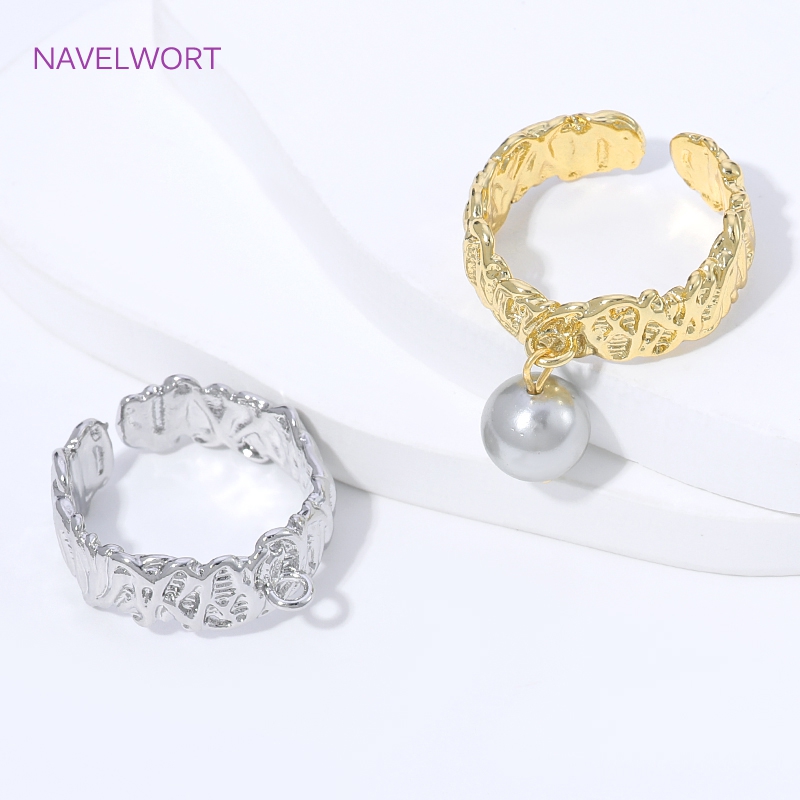 Gold Plated Ring - แหวนทอง 18K ชุบทองเหลืองลายเส้น แหวนโลหะสำหรับทำเครื่องประดับ อุปกรณ์ทำเครื่องประดับ DIY