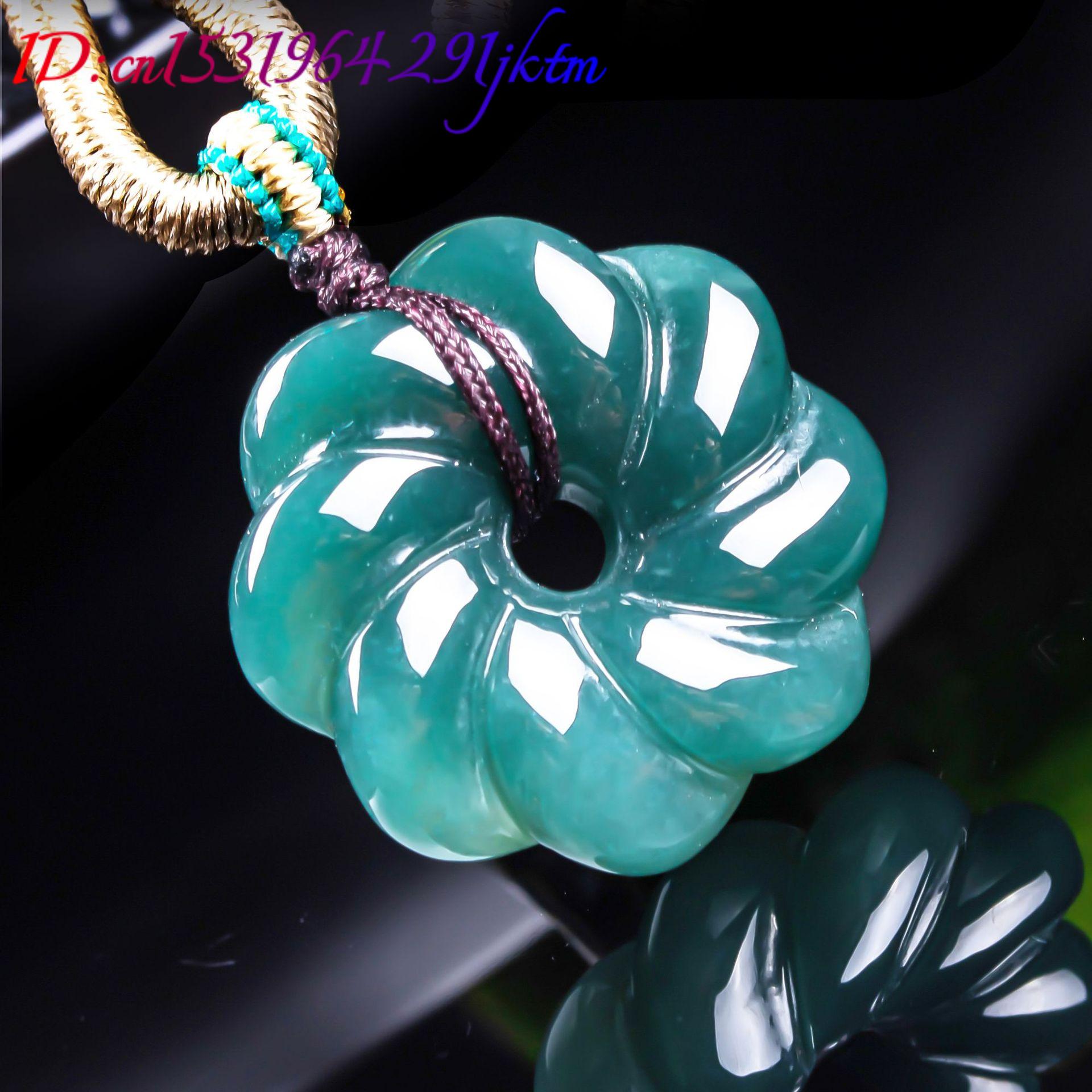 จี้สร้อยคอหยกพม่าแท้รูปดอกไม้  - Jewelry & Watches Spółka Z Ograniczoną Odpowiedzialnością Sp Z Oo บทวิจารณ์และราคา