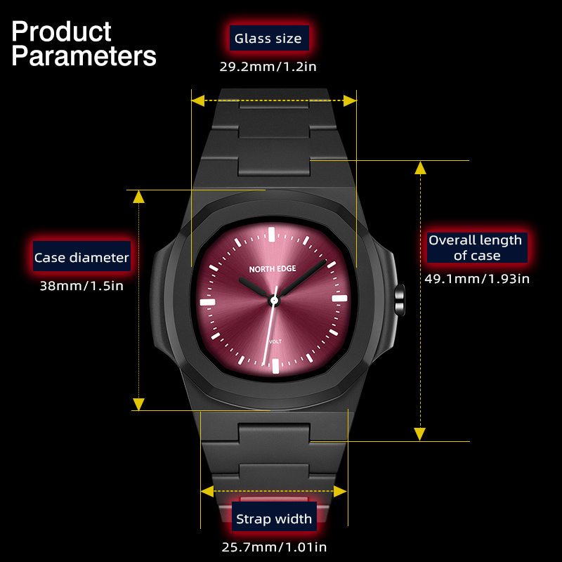 NORTH EDGE นาฬิกาสําหรับชายใหม - Jewelry Box Organizer Watches บทวิจารณ์และราคา