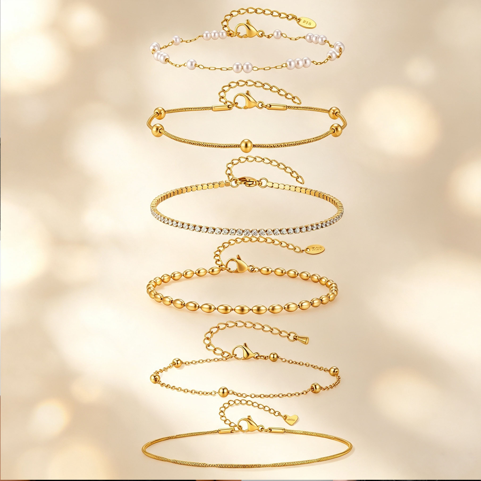 สร้อยข้อเท้าผู้หญิงแบบเรียบหรู - Jc Jewelry & Watches Photos บทวิจารณ์และราคา