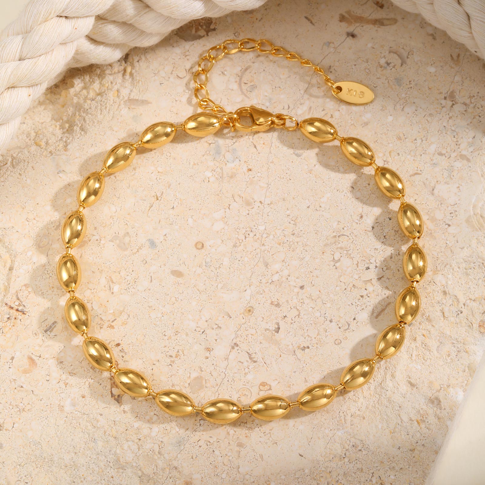 สแตนเลสรักบี้ลูกปัดสร้อยข้อเท้ - Jc Jewelry & Watches Photos บทวิจารณ์และราคา