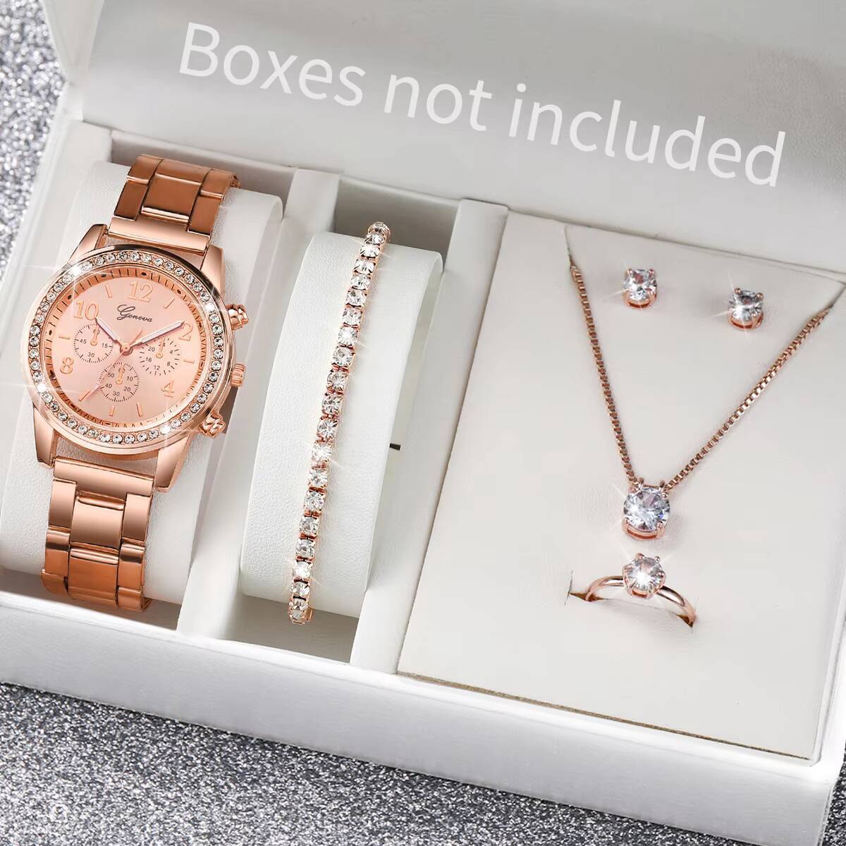 6 ชิ้น/เซ็ตแฟชั่นไรน์สโตนนาฬิก - Jewelry Box Organizer Watches บทวิจารณ์และราคา