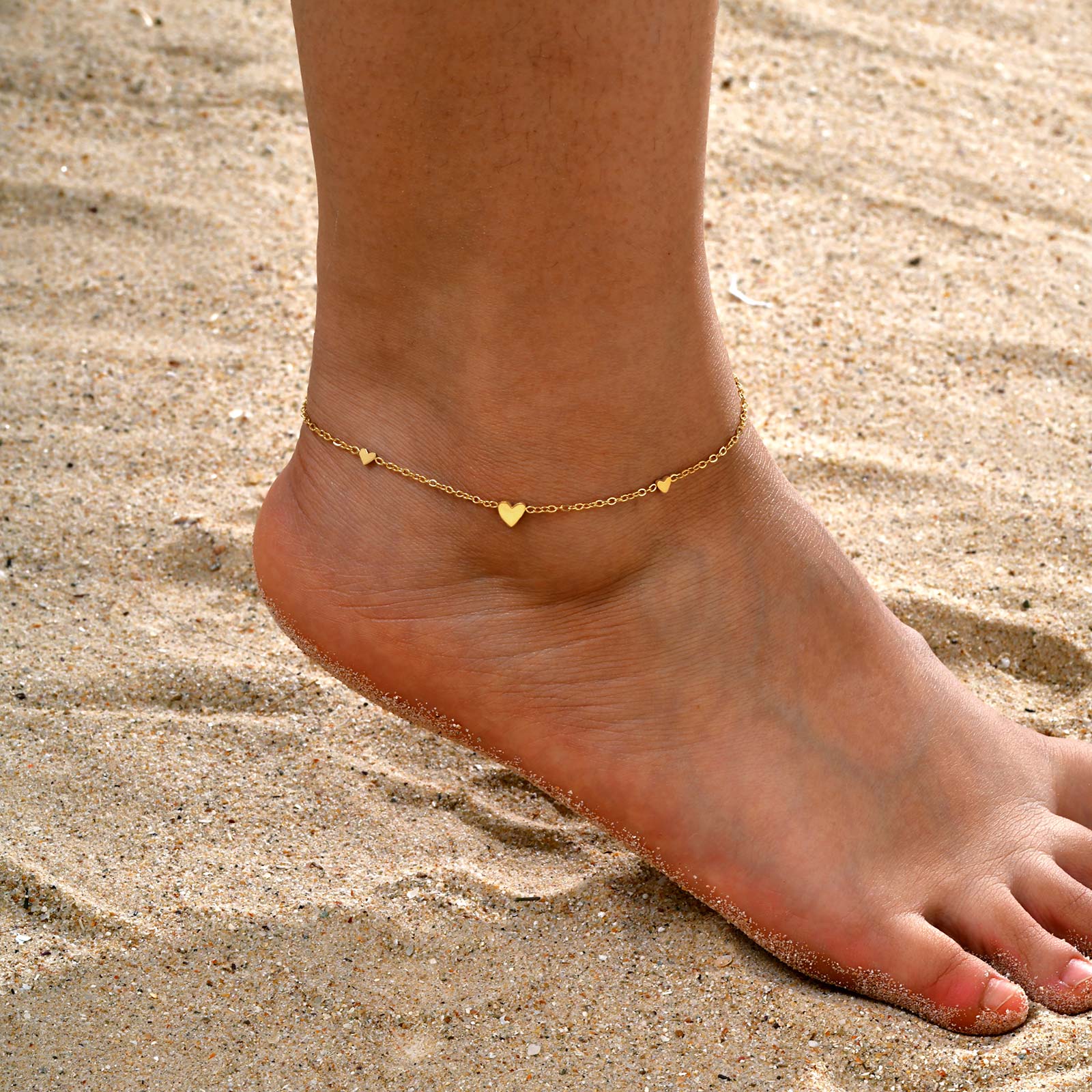 สแตนเลสสตีลหัวใจ Anklets สําหร - Jc Jewelry & Watches Photos บทวิจารณ์และราคา