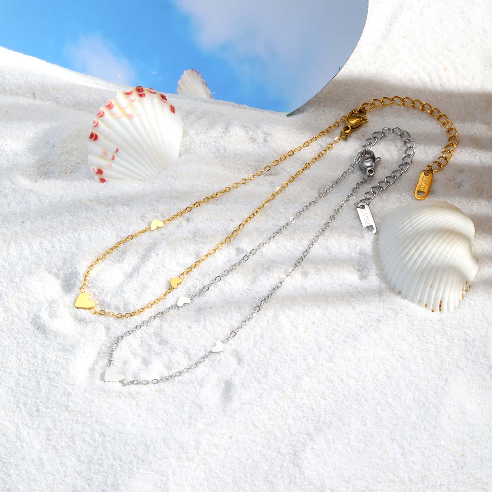 สแตนเลสสตีลหัวใจ Anklets สําหร - Jc Jewelry & Watches Photos บทวิจารณ์และราคา