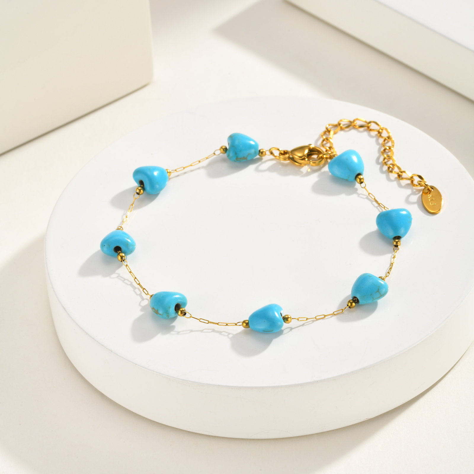 สร้อยข้อเท้ารูปหัวใจสีเทอร์ควอ - Jc Jewelry & Watches Photos บทวิจารณ์และราคา
