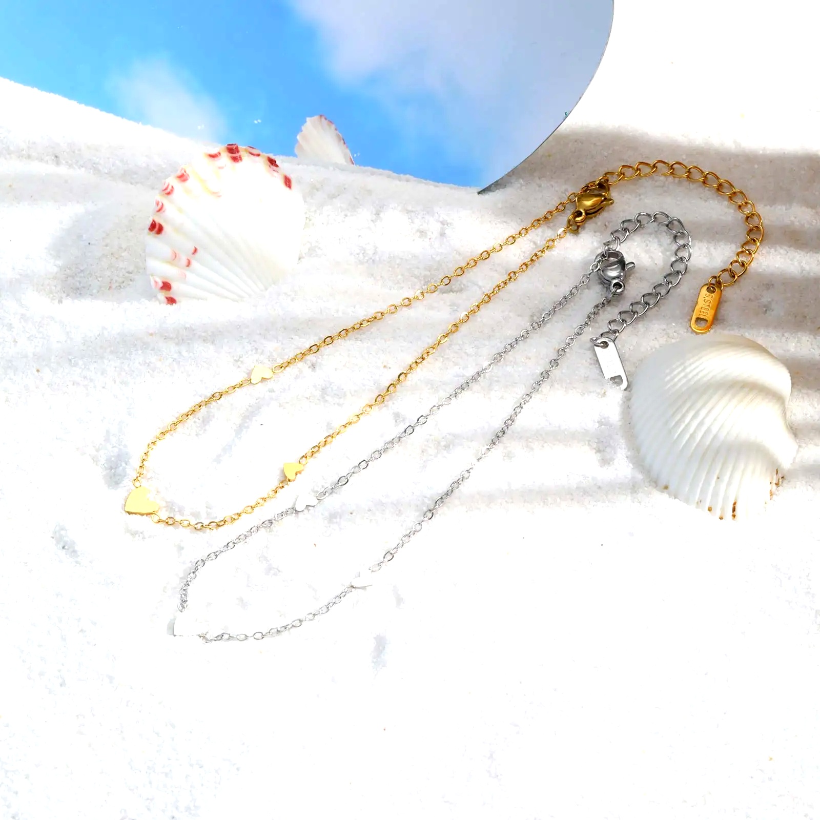 สร้อยข้อเท้ารูปหัวใจสแตนเลสสำห - Jc Jewelry & Watches Photos บทวิจารณ์และราคา