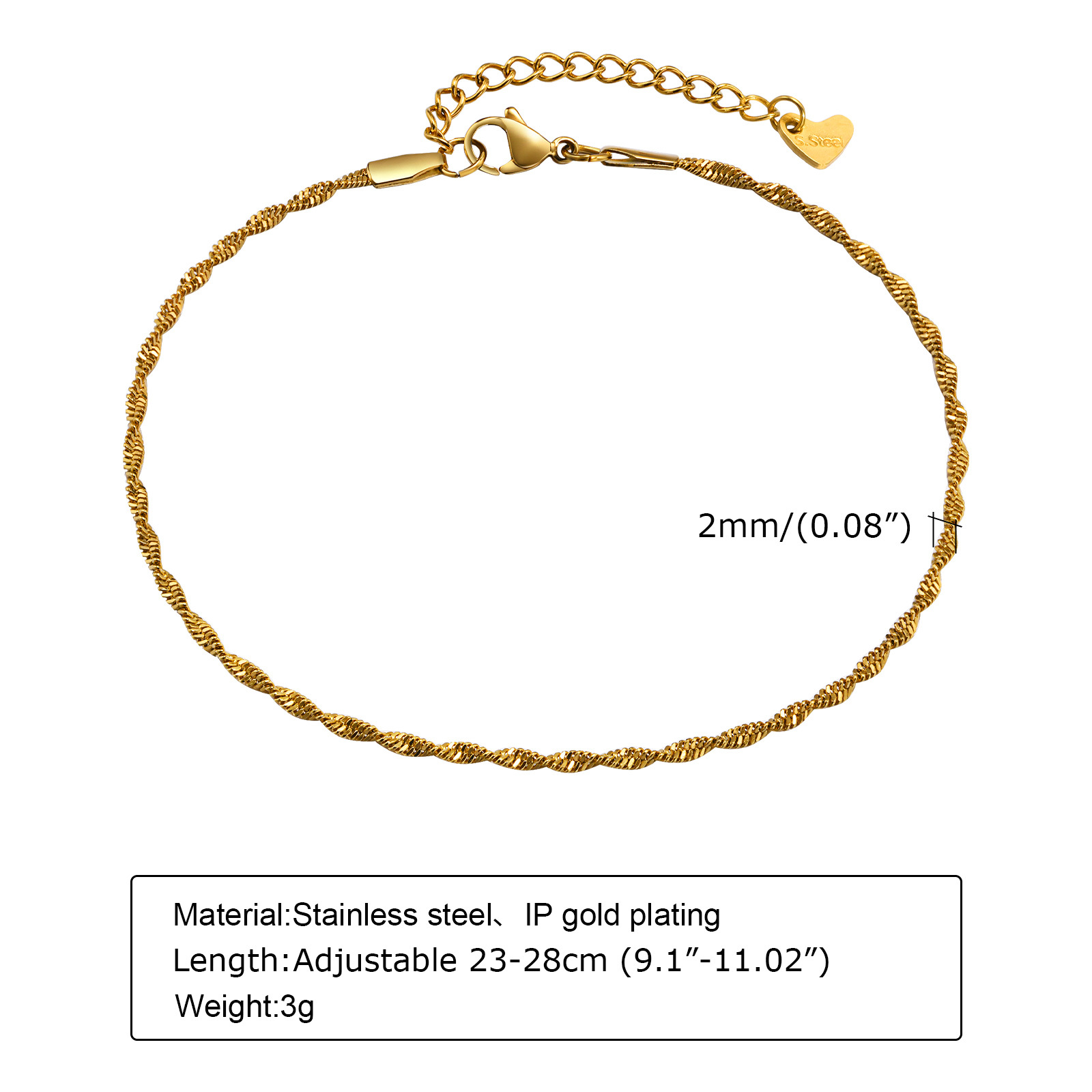 สร้อยข้อเท้าแบบคลื่นน้ำสแตนเลส - Jc Jewelry & Watches Photos บทวิจารณ์และราคา